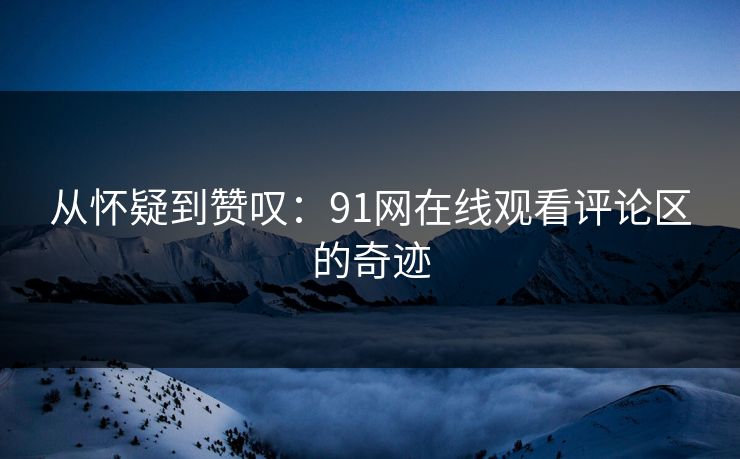 从怀疑到赞叹：91网在线观看评论区的奇迹
