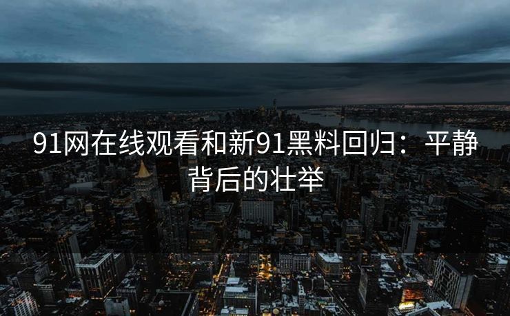 91网在线观看和新91黑料回归：平静背后的壮举